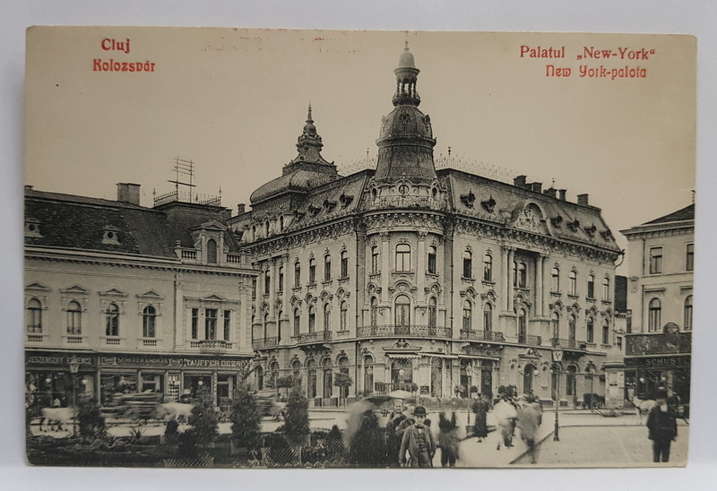 CLUJ , PALATUL ' NEW YORK ' , CARTE POSTALA ILUSTRATA , INTERBELICA