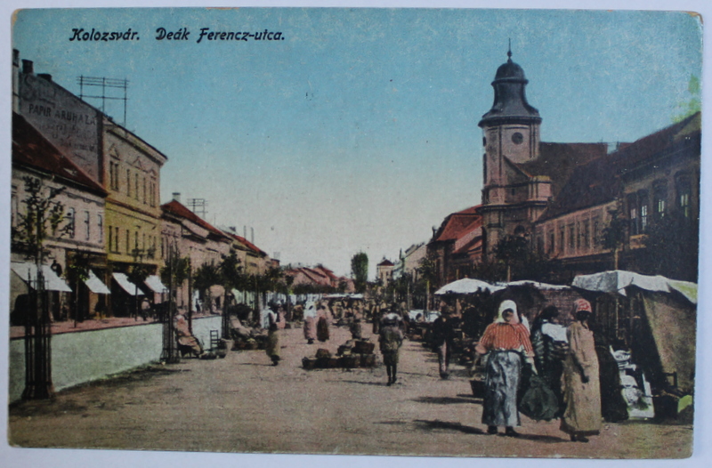 CLUJ - STRADA DEAK FERENCZ , CARTE POSTALA ILUSTRATA , POLICROMA, NECIRCULATA , PERIOADA INTERBELICA