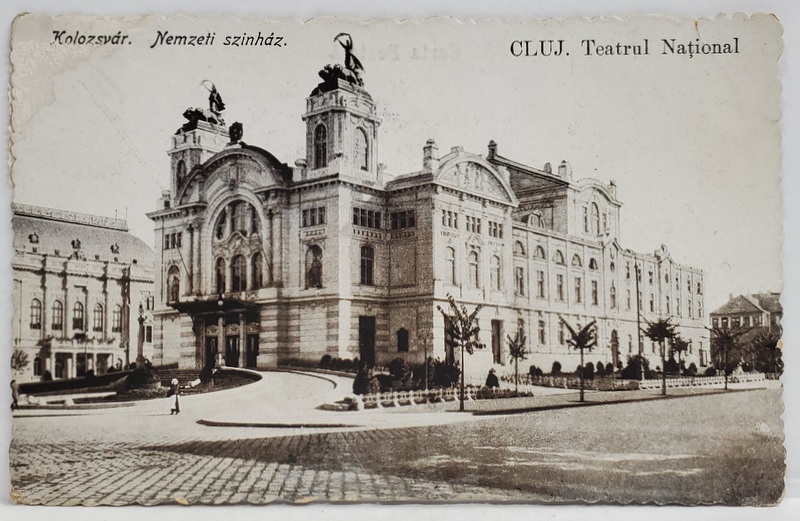 CLUJ , TEATRUL NATIONAL , CARTE POSTALA ILUSTRATA , 1930
