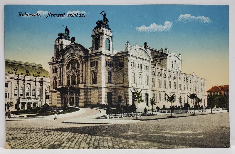 CLUJ , TEATRUL NATIONAL , CARTE POSTALA , INCEPUTUL SEC . XX