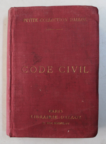 CODE CIVIL ANNOTE D 'APRES LA DOCTRINE ET LA JURISPRUDENCE par GASTON GRIOLET et CHARLES VERGE , PETIT COLLECTION DALLOZ , 1923