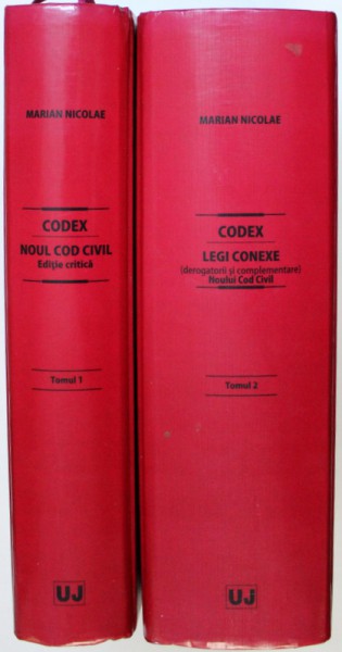 CODEX IURIS CIVILIS, NOUL COD CIVIL, EDITIE CRITICA, VOL. I-II de MARIAN NICOLAE , 2012