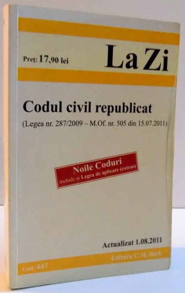 CODUL CIVIL REPUBLICAT , 2011