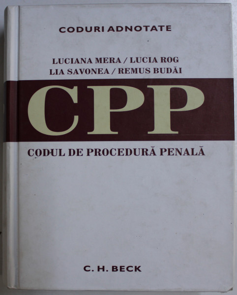 CODUL DE PROCEDURA PENALA de LUCIANA MERA ...REMUS BUDAI , 2008