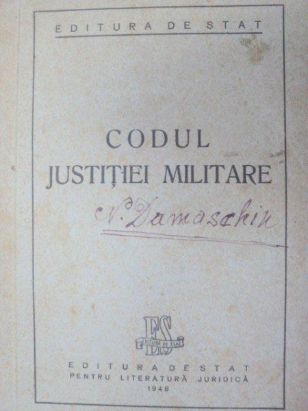 CODUL JUSTITIEI MILITARE  1948