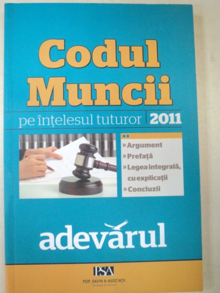 CODUL MUNCII PE INTELESUL TUTUROR 2011-GRIGORE CARTIANU,MIHAELA VRABIE