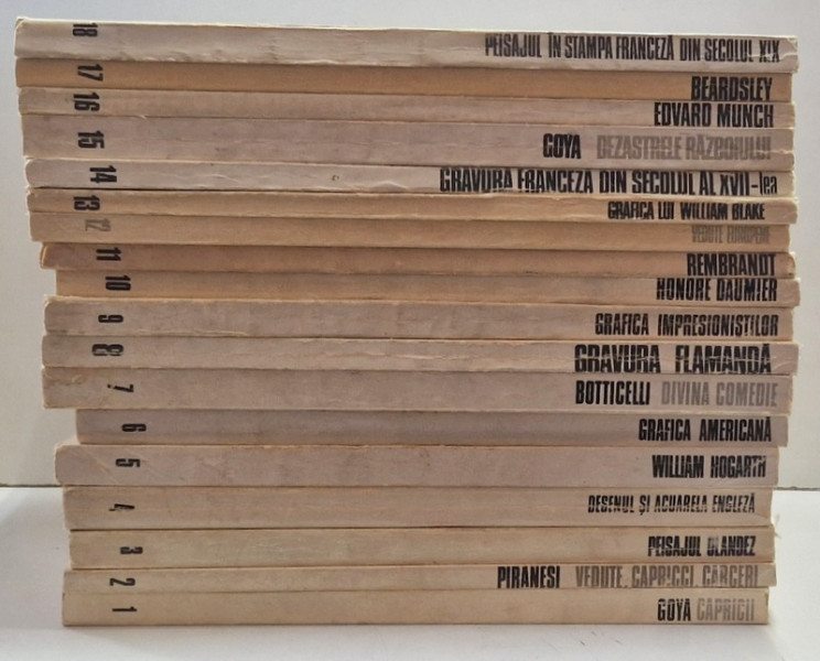 COLECTIA  ' CABINETUL DE STAMPE '  , VOLUMELE 1 - 18 , AUTORI DIFERITI , 1973 - 1987