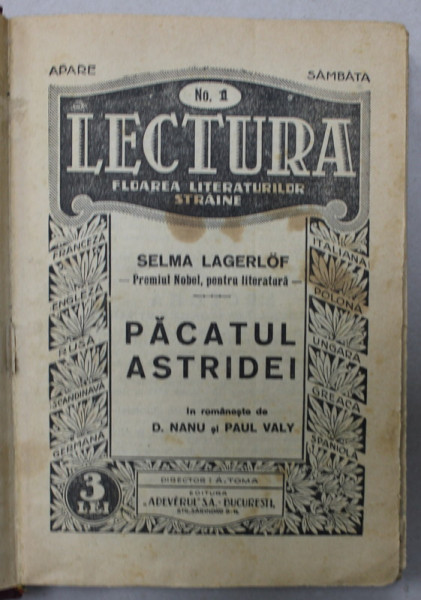 COLEGAT DE 19 NUMERE DIN REVISTA ' LECTURA ' , UN NUMAR DIN ' REALITATEA ILUSTRATA ' , UN NUMAR DIN ' LECTURA PENTRU TOTI ' , EDITII INTERBELICE