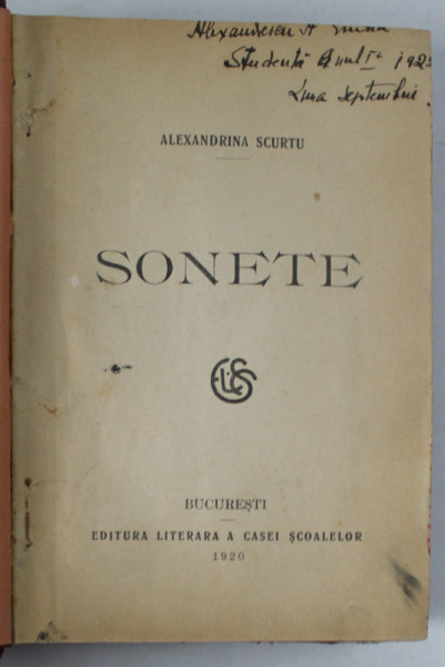 COLEGAT DE 5 CARTI , AUTORI ROMANI  , POEZIE SI ISTORIE LITERARA , 1920 , VEZI DESCRIEREA !