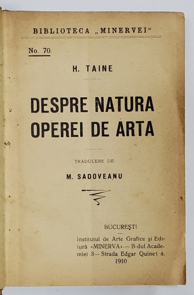 COLIGAT DE SASE CARTI DE ESTETICA , MUZICA , FILOSOFIE , AUTORI DIFERITI , APARUTE LA BUCURESTI , 1896 - 1910