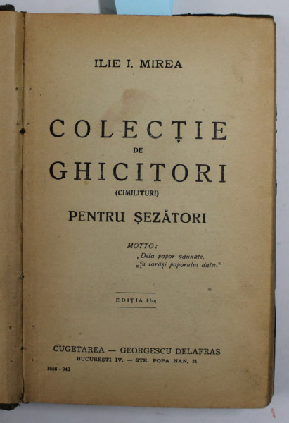 COLIGAT DE TREI CARTI , AUTORI ROMANI , 1943- 1946