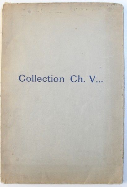 COLLECTION  CH. V.. TABLEAUX MODERNES , AQUARELLES , PASTELS , DESSINS , OEUVRES IMPORTANTES DE DEGAS  ET DONT LA VENTE AURA LIEU A PARIS , HOTEL DROUOT , 1931