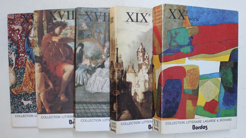 COLLECTION LITERAIRE LAGARDE AND MICHARD , LES GRAND AUTEURS FRANCAIS DU PROGRAMME ( XVIe , XVIIe , XVIIIe , XIXe , XXe SIECLES ) , TOMES I - V par ANDRE LAGARDE et LAURENT MICHARD , 1977