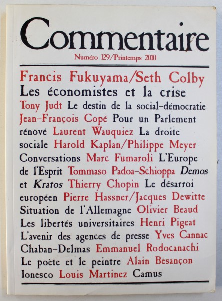 COMMENTAIRE, VOLUME 33/NUMERO 129, PRINTEMPS 2010