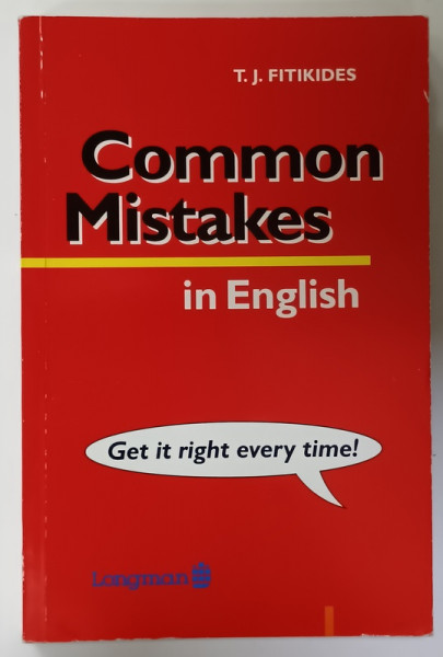 COMMON MISTAKE IN ENGLISH by T.J. FITIKIDES , 1995