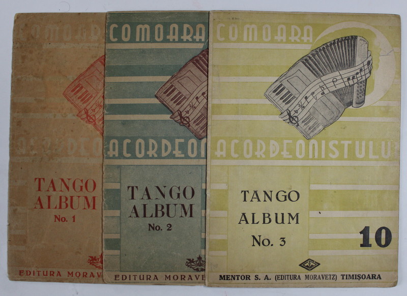 COMOARA ACORDEONISTULUI NR. 8, 9 , 10 , TANGO ALBUM , 1, 2, 3 , 3 VOLUME , EDITIE INTERBELICA