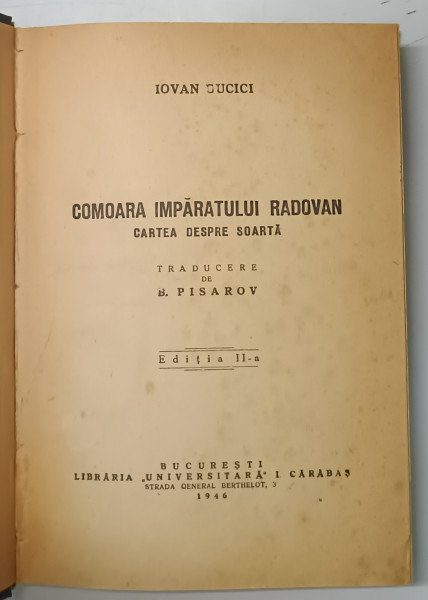 COMOARA IMPARATULUI RADOVAN de IOVAN DUCICI , 1946
