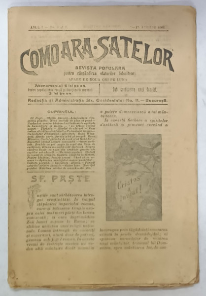 COMOARA SATELOR , REVISTA POPULARA , NR. 8- 9 , 1906