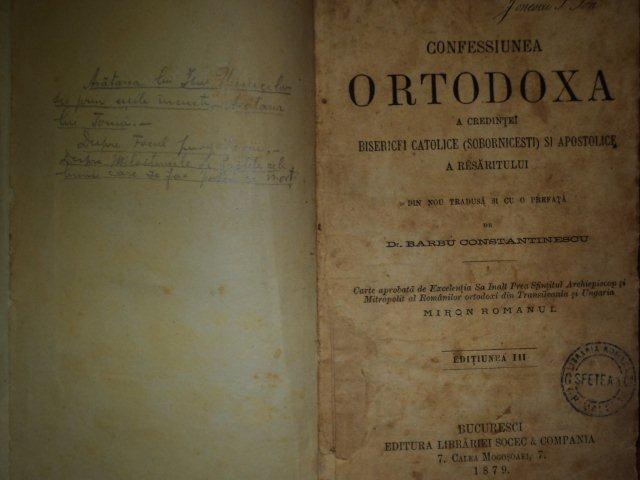 CONFESSIUNEA ORTODOXA A CREDINTEI BISERICEI CATOLICE (SOBORNICESTI) SI APOSTOLICE A RASARITULUI , 1879