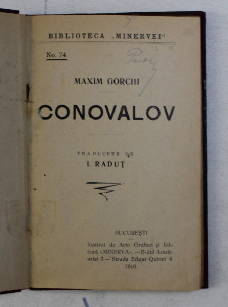 CONOVALOV de MAXIM GORCHI , 1910
