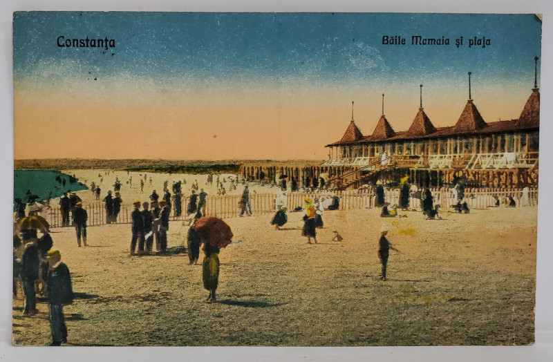 CONSTANTA , BAILE MAMAIA SI PLAJA, CARTE POSTALA , INTERBELICA