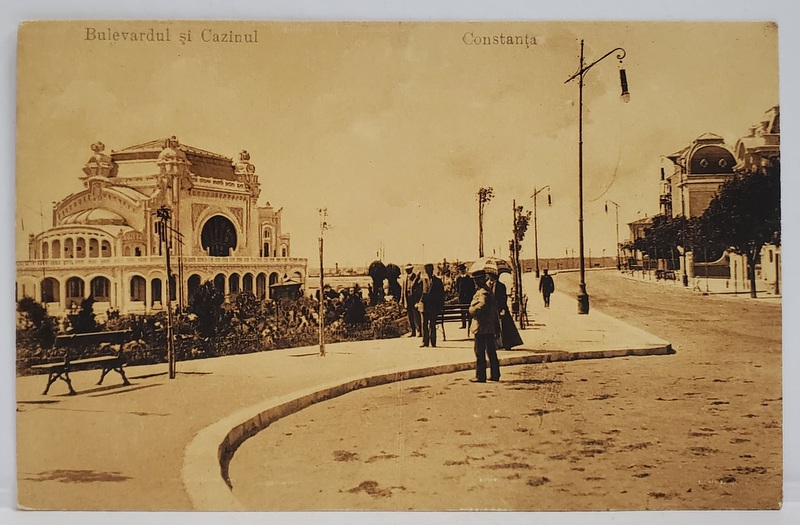 CONSTANTA , BULEVARDUL SI CAZINOUL , CARTE POSTALA , INCEPUTUL SEC. XX