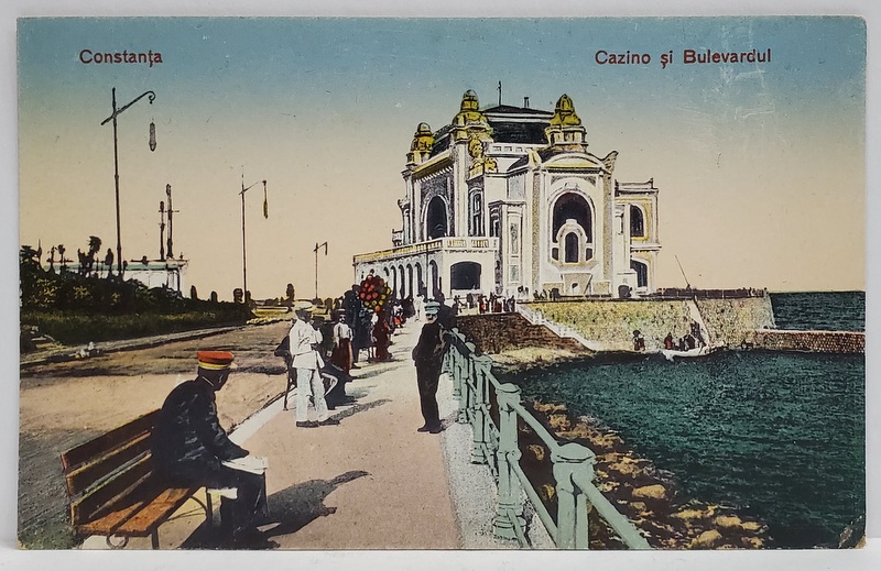 CONSTANTA , CAZINO SI BULEVARDUL , CARTE POSTALA , INCEPUTUL SEC. XX