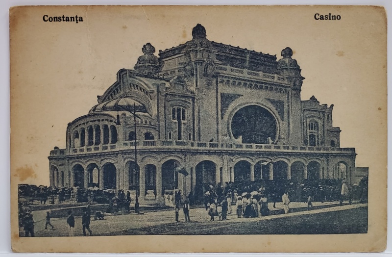 CONSTANTA , CAZINOUL , CARTE POSTALA ILUSTRATA , 1920