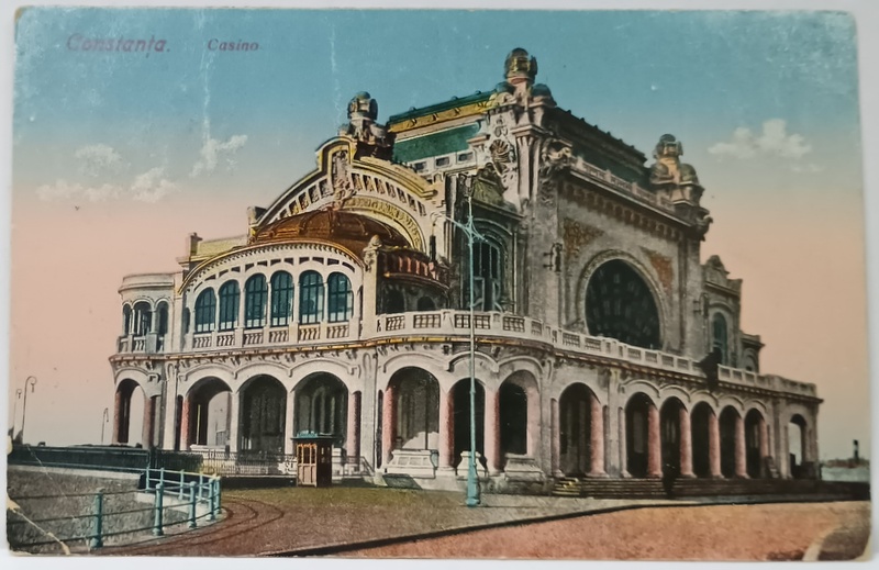 CONSTANTA , CAZINOUL , CARTE POSTALA ILUSTRATA , INCEPUT DE SEC, XX