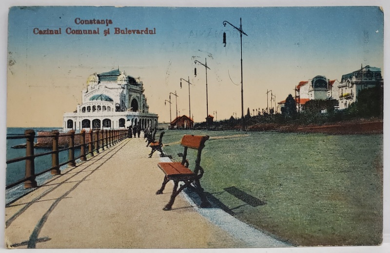 CONSTANTA , CAZINOUL COMUNAL SI BULEVARDUL , CARTE POSTALA , 1916