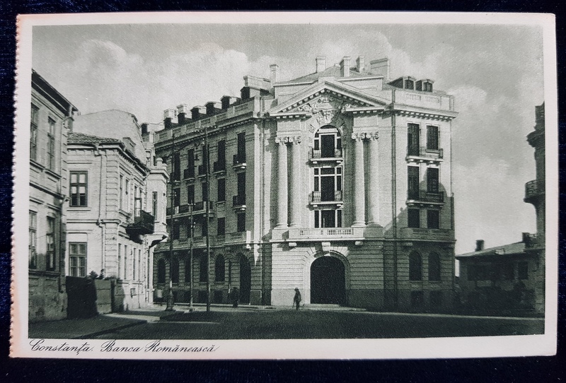 CONSTANTA  - CLADIREA BANCII  BANCA ROMANEASCA , CARTE POSTALA ILUSTRATA , MONOCROMA, NECIRCULATA , PERIOADA INTERBELICA