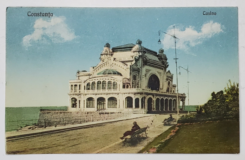 CONSTANTA , FALEZA CU CAZINOUL , VEDERE SPRE MARE , 1926