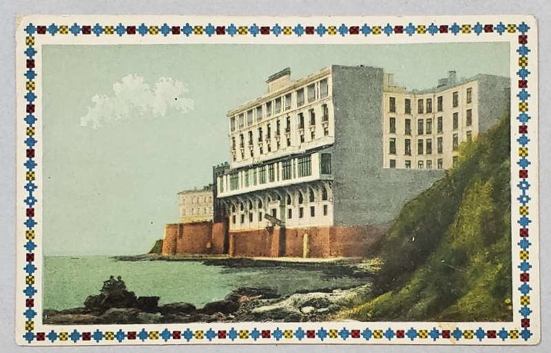 CONSTANTA , HOTEL PALAS CU VEDERE LA MARE , CARTE POSTALA ILUSTRATA , INCEPUTUL SEC. XX