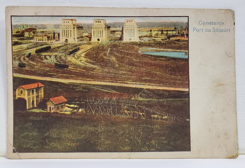 CONSTANTA , IMAGINE DIN PORT , CU SILOZURILE , CARTE POSTALA ILUSTRATA , 1931