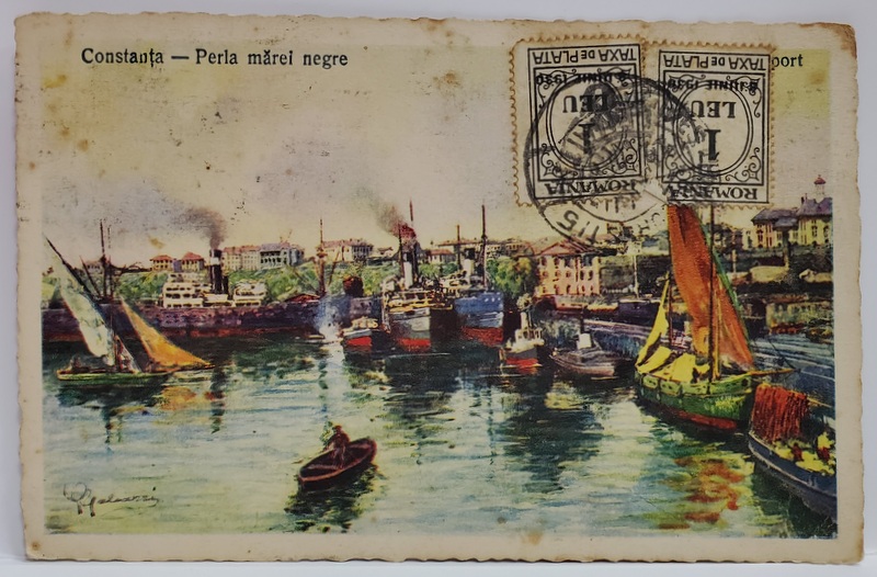 CONSTANTA , PERLA MARII NEGRE , FALEZA , CARTE POSTALA ILUSTRATA , 1931