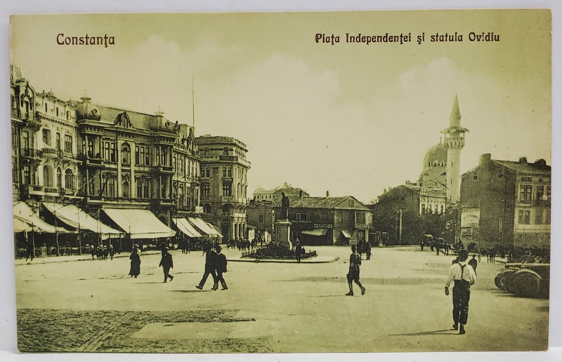 CONSTANTA , PIATA INDEPENDENTEI SI STATUIA LUI OVIDIU , CARTE POSTALA , 1926