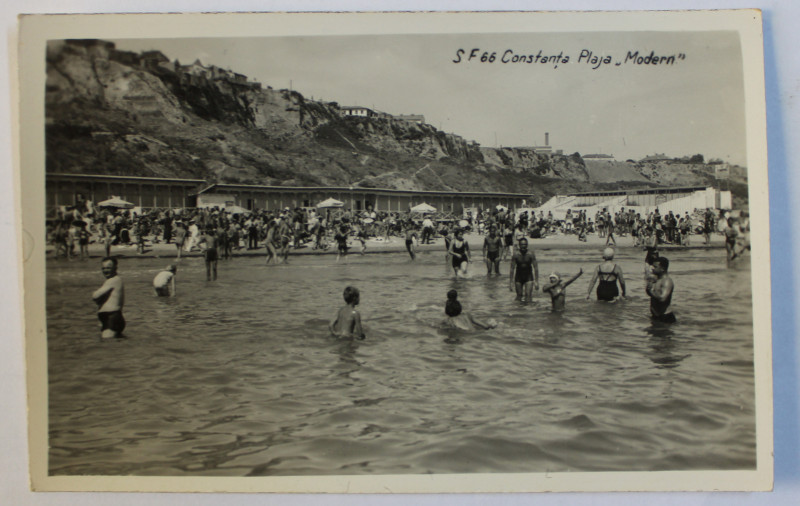 CONSTANTA  - PLAJA ' MODERN ' , CARTE POSTALA ILUSTRATA , MONOCROMA , NECIRCULATA , PERIOADA INTERBELICA