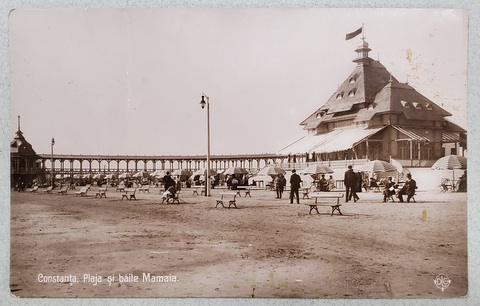 CONSTANTA , PLAJA SI BAILE MAMAIA , CARTE POSTALA , INCEPUTUL SEC. XX