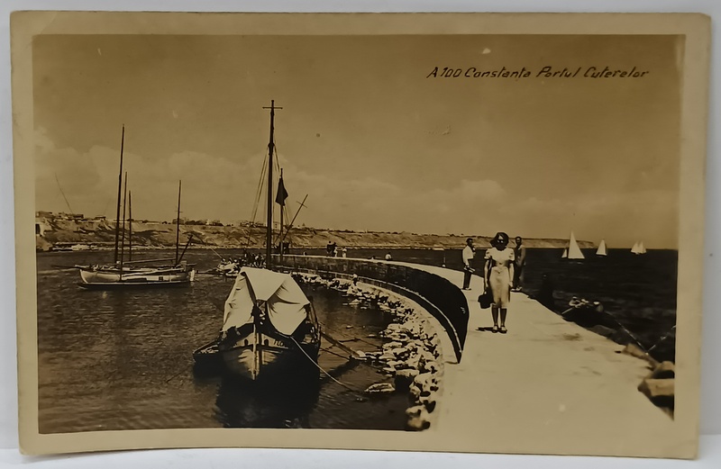 CONSTANTA , PORTUL CUTERELOR , CARTE POSTALA ILUSTRATA , 1943