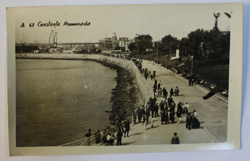 CONSTANTA  - PROMENADA , CARTE POSTALA ILUSTRATA , MONOCROMA , NECIRCULATA , PERIOADA INTERBELICA