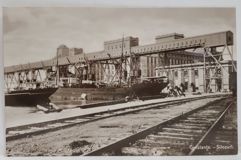 CONSTANTA , SILOZURI , FOTOGRAFIE FORMAT CARTE POSTALA , INCEPUTUL SEC. XX