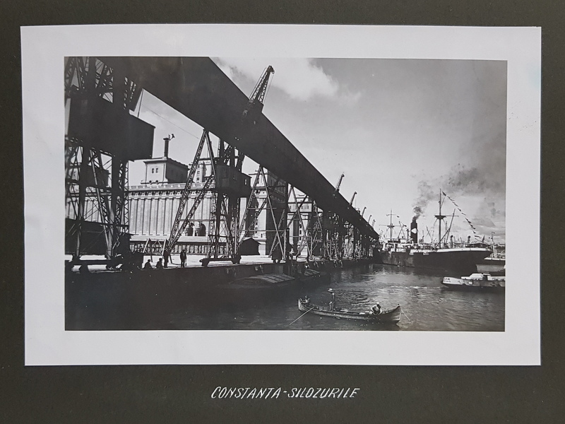 CONSTANTA , SILOZURILE DIN PORT , FOTOGRAFIE MONOCROMA, PE HARTIE LUCIOASA , PRINSA PE CARTON , PERIOADA INTERBELICA