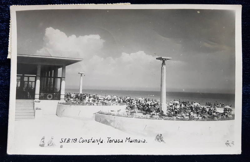 CONSTANTA  - TERASA MAMAIA , CARTE POSTALA ILUSTRATA , MONOCROMA, CIRCULATA , DATATA 1938