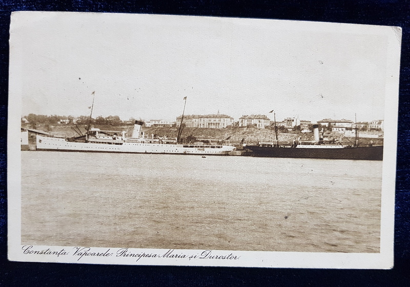 CONSTANTA  - VAPOARELE PRINCIPESA MARIA SI DUROSTOR , CARTE POSTALA ILUSTRATA , MONOCROMA, CIRCULATA , DATATA 1925