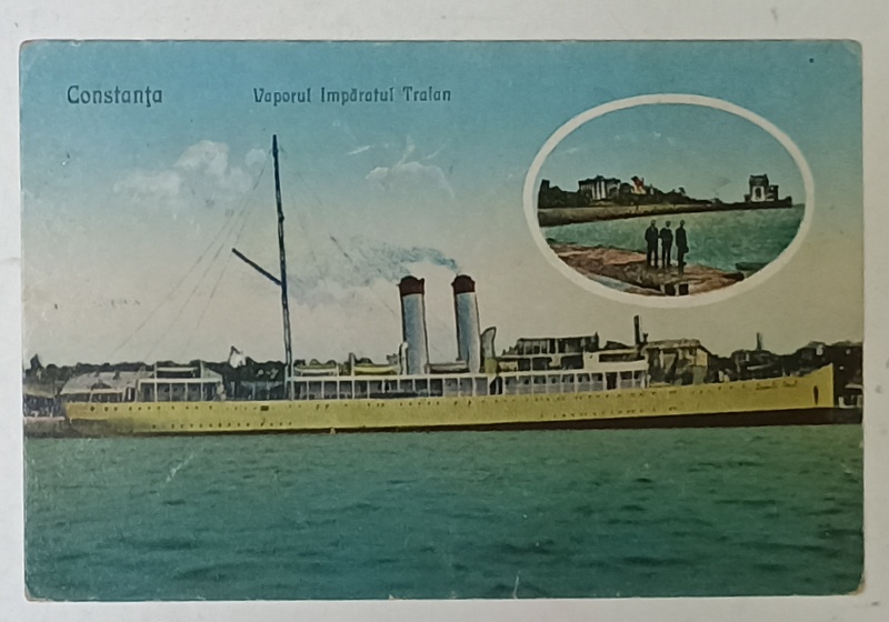 CONSTANTA , VAPORUL  ' IMPARATUL TRAIAN ' , CARTE POSTALA , 1927