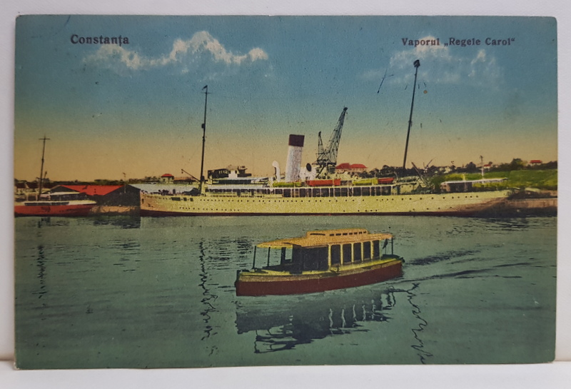 CONSTANTA , VAPORUL ' REGELE CAROL ' , CARTE POSTALA ILUSTRATA , 1935
