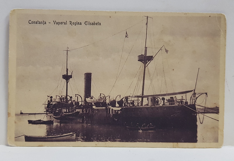 CONSTANTA - VAPORUL REGINA ELISABETA , CARTE POSTALA ILUSTRATA , MONOCROMA, NECIRCULATA , PERIOADA INTERBELICA , PREZINTA URME DE LIPIRE PE VERSO *