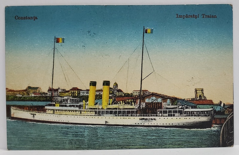 CONSTANTA , VASUL ' IMPARATUL TRAIAN ' , VEDERE SPRE TARM , CARTE POSTALA , ANII ' 20