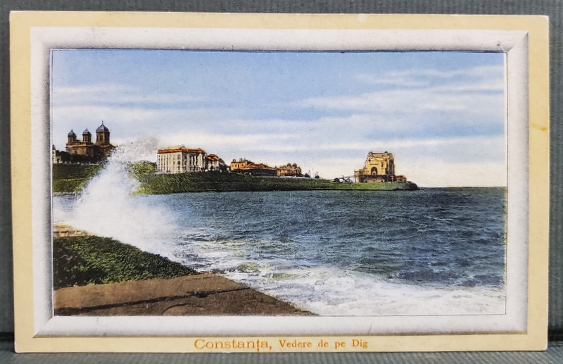 CONSTANTA , VEDERE DE PE DIG , CARTE POSTALA , INCEPUTUL SEC. XX