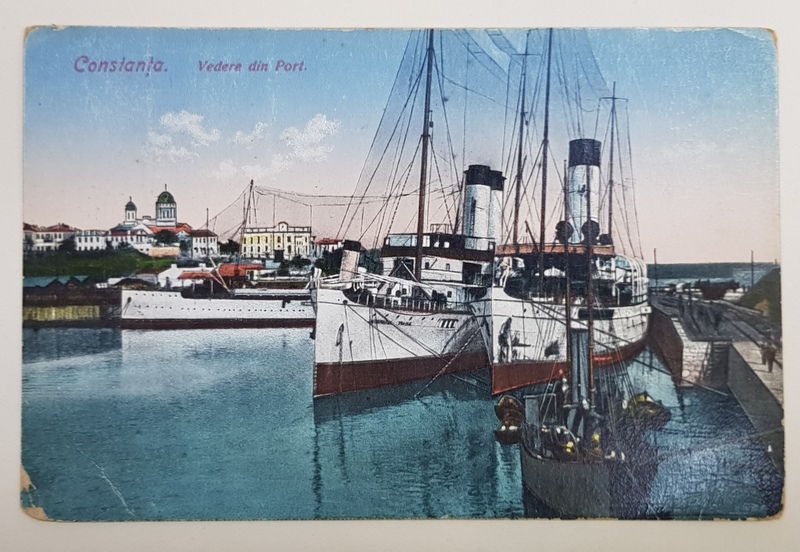 CONSTANTA , VEDERE DIN PORT , CARTE POSTALA ILUSTRATA , 1922